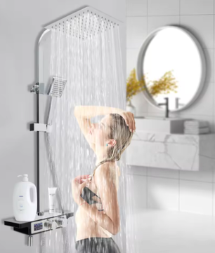 Moderne Douchekraan Set met Digitaal Display en 3 Spuitmodi