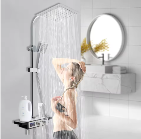 Moderne Douchekraan Set met Digitaal Display en 3 Spuitmodi