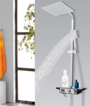 Moderne Douchekraan Set met Digitaal Display en 3 Spuitmodi