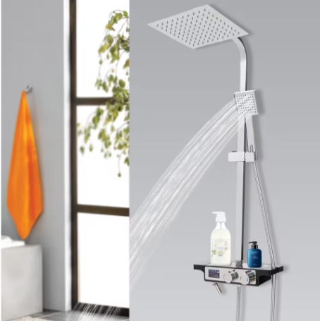 Moderne Douchekraan Set met Digitaal Display en 3 Spuitmodi