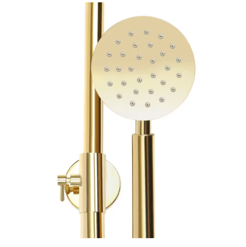 Gouden Messing Douchekolom Retro met Thermostaat