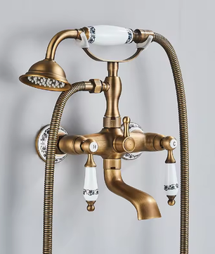 Retro Bad- en Douchekraan Messing met Draaibare Uitloop