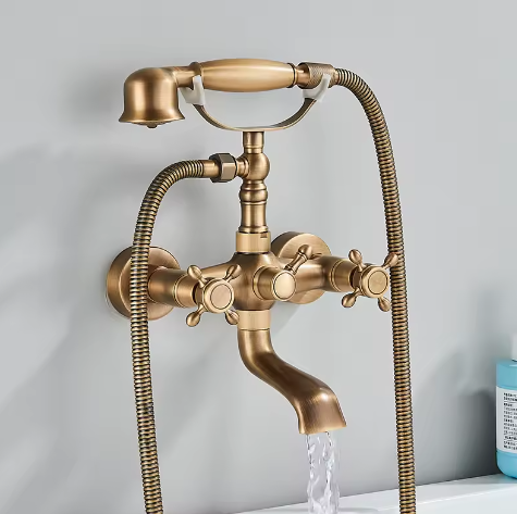 Retro Bad- en Douchekraan Messing met Draaibare Uitloop