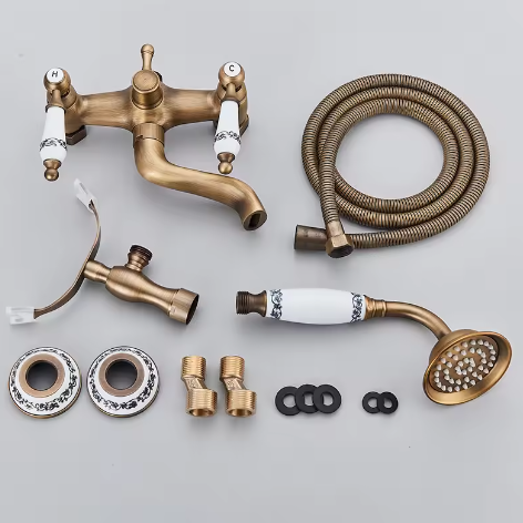 Retro Bad- en Douchekraan Messing met Draaibare Uitloop