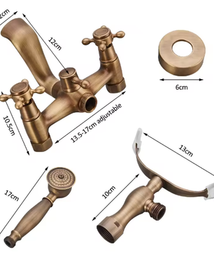 Retro Bad- en Douchekraan Messing met Draaibare Uitloop