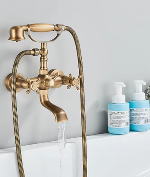 Retro Bad- en Douchekraan Messing met Draaibare Uitloop