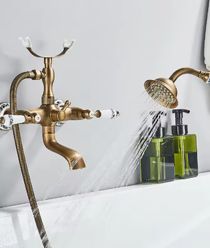 Retro Bad- en Douchekraan Messing met Draaibare Uitloop