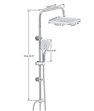 Regendouchesysteem met Handdouche voor Bad en Douche