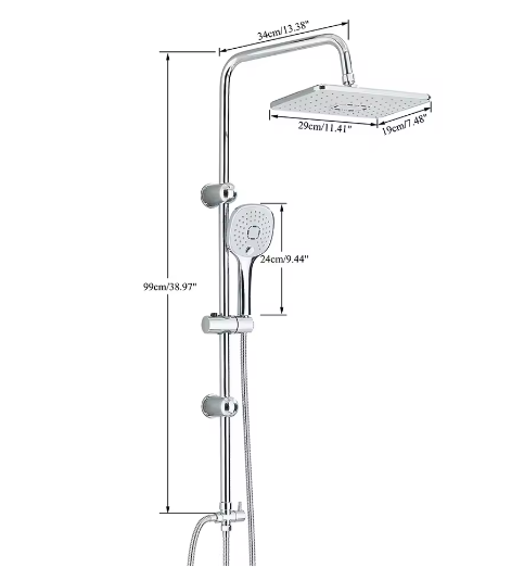 Regendouchesysteem met Handdouche voor Bad en Douche