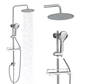 Chroom Douchekraan Set – Wandmontage Regendouche en Douchekolom Mengkraan