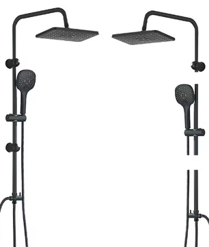 Chroom Douchekraan Set – Wandmontage Regendouche en Douchekolom Mengkraan