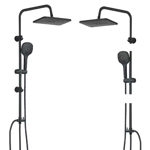 Chroom Douchekraan Set – Wandmontage Regendouche en Douchekolom Mengkraan