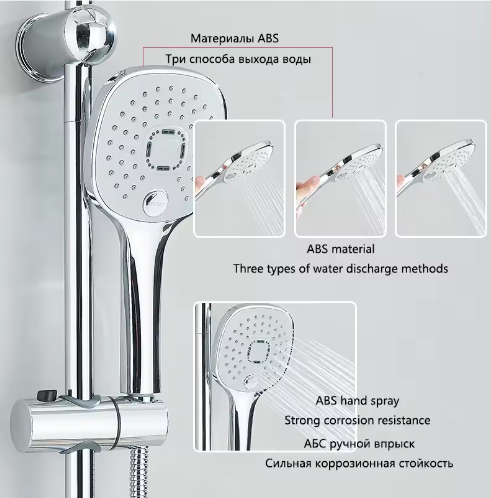 Chroom Douchekraan Set – Wandmontage Regendouche en Douchekolom Mengkraan