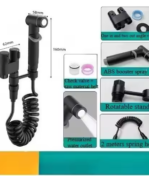 Hygiënische Douche Bidet Set – Dubbele Uitlaat Hoekstopkraan en Toiletsproeier