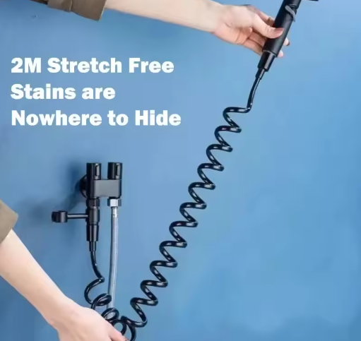 Hygiënische Douche Bidet Set – Dubbele Uitlaat Hoekstopkraan en Toiletsproeier