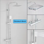 Chroom Thermostatische Douchekraan Set – 8" Regendouche en Handdouche, Messing Mengkraan