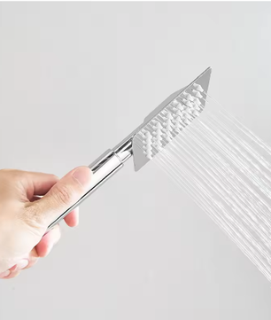 Chroom Thermostatische Douchekraan Set – 8" Regendouche en Handdouche, Messing Mengkraan