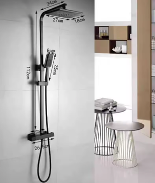 Douchesysteem met Thermostaat en Regendouche RVS