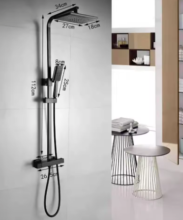 Douchesysteem met Thermostaat en Regendouche RVS