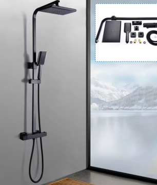 Douchesysteem met Thermostaat en Regendouche RVS