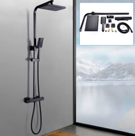 Douchesysteem met Thermostaat en Regendouche RVS