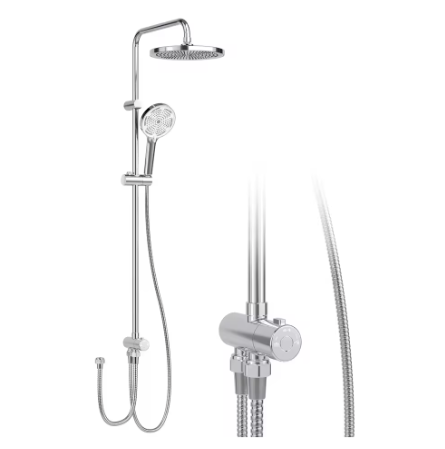 Regendoucheset RVS Douchekolom met Ronde Hoofddouche