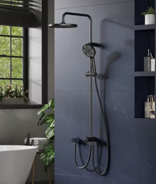 Regendoucheset RVS Douchekolom met Ronde Hoofddouche