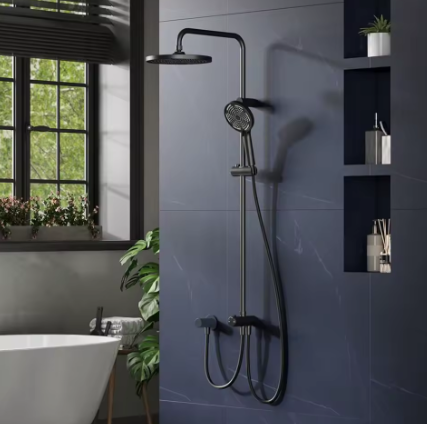 Regendoucheset RVS Douchekolom met Ronde Hoofddouche