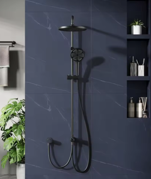 Regendoucheset RVS Douchekolom met Ronde Hoofddouche