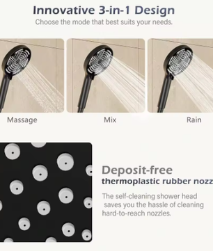 Regendoucheset RVS Douchekolom met Ronde Hoofddouche