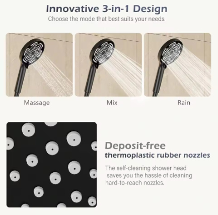 Regendoucheset RVS Douchekolom met Ronde Hoofddouche