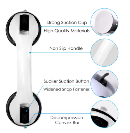 2-Pack Antislip Douche Handgrepen met Zuignap