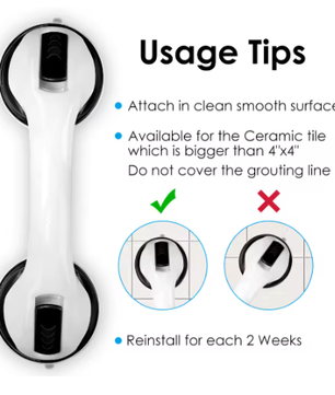 2-Pack Antislip Douche Handgrepen met Zuignap