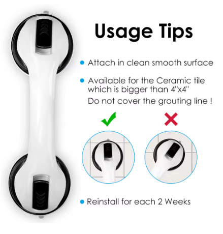 2-Pack Antislip Douche Handgrepen met Zuignap