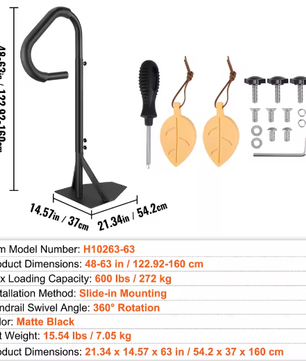 360° Draaibare Bubbelbadleuning met Verstelbare Hoogte