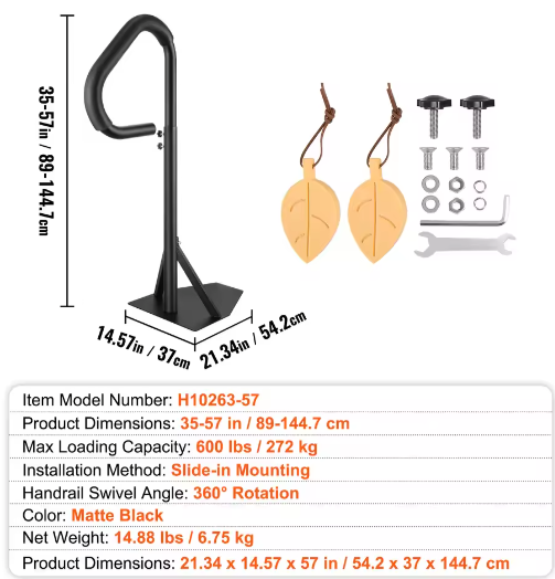 360° Draaibare Bubbelbadleuning met Verstelbare Hoogte