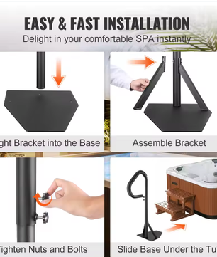 360° Draaibare Bubbelbadleuning met Verstelbare Hoogte