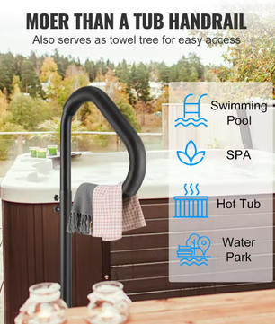 360° Draaibare Bubbelbadleuning met Verstelbare Hoogte