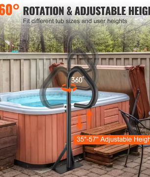 360° Draaibare Bubbelbadleuning met Verstelbare Hoogte