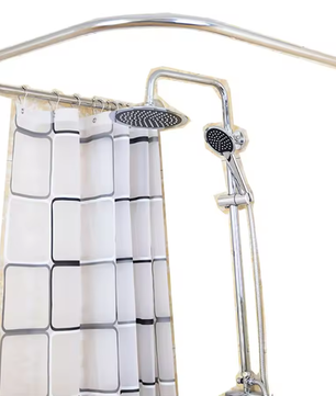 U-Vorm Douchegordijnstang Zonder Boren – RVS Badrail