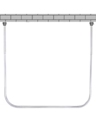 U-Vorm Douchegordijnstang Zonder Boren – RVS Badrail