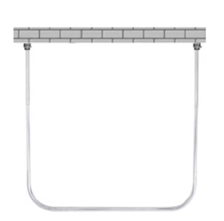 U-Vorm Douchegordijnstang Zonder Boren – RVS Badrail