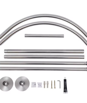 U-Vorm Douchegordijnstang Zonder Boren – RVS Badrail