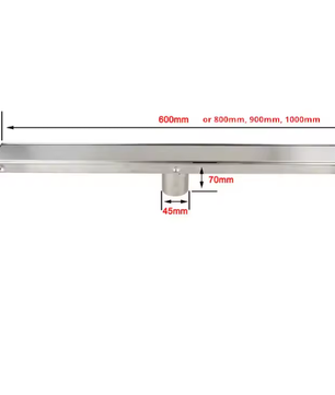 RVS Lineaire Doucheafvoer Met Middenuitlaat – Zwaar Uitgevoerd Badkamerrooster