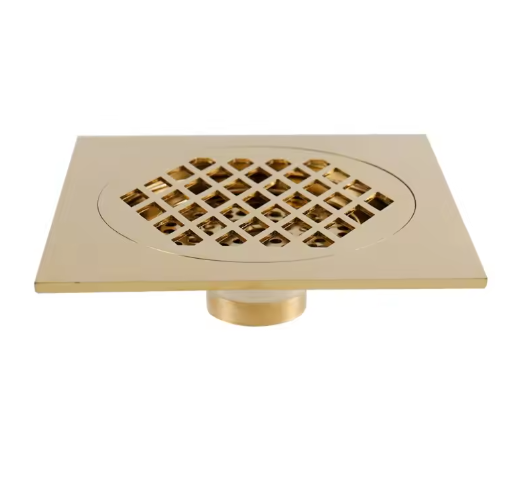 Vierkant Messing Afvoerputje 15×15 cm – Douche en Badkamer