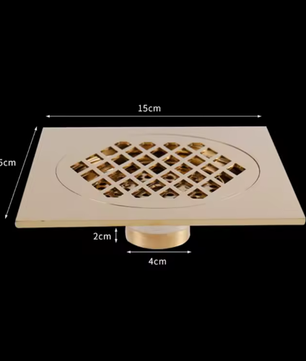 Vierkant Messing Afvoerputje 15×15 cm – Douche en Badkamer
