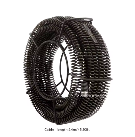 Robuuste Pijpreiniger Slang 1400 cm – Mangaanstaal Ontstoppingsveer voor Afvoer, Toilet en Douche