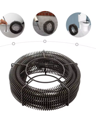 Robuuste Pijpreiniger Slang 1400 cm – Mangaanstaal Ontstoppingsveer voor Afvoer, Toilet en Douche