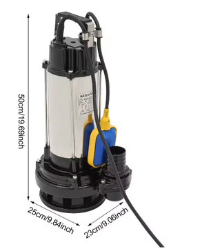 Industriële Dompelpomp 36000 L/U – RVS Afvalwaterpomp met Vlotterschakelaar 2 PK
