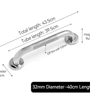RVS Veiligheidshandgreep voor Badkamer en Douche – Antislip Steunleuning voor Bad, Toilet en Wand